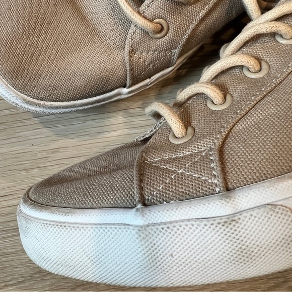 London Fog Bayswater Taupe Canvas Water Repellent Sneaker Men's 13 - Picture 6 of 9